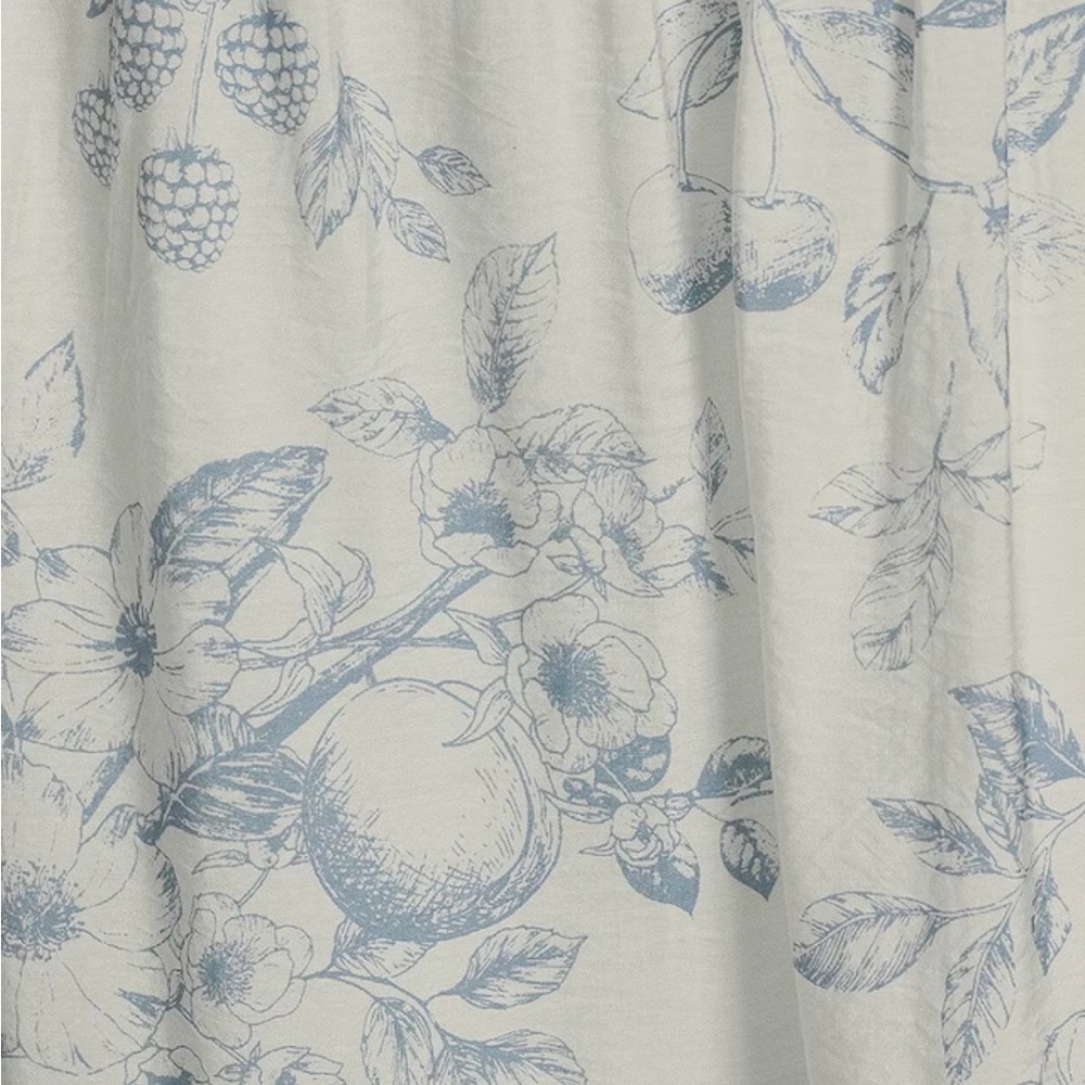 NWT Perch Blu Pepper Plus Floral Midi Dress Blue Ivory Tie Strap Sundress 2X - Picture 4 of 5